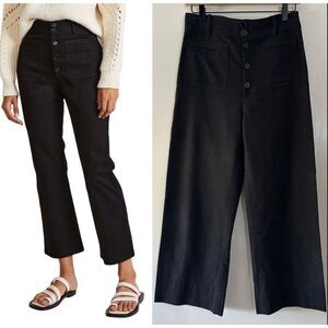 Apiece Apart Women Marston Pants Black Wide Leg Crop Quiet Luxury Career Sz 2 XS